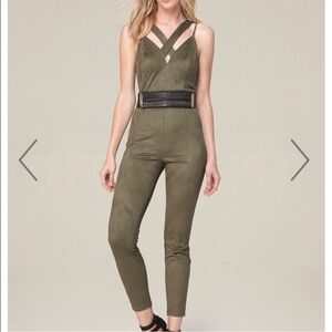 NWT Bebe faux suede jumpsuit